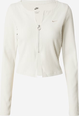 Nike Sportswear - Casaco de malha em branco: frente