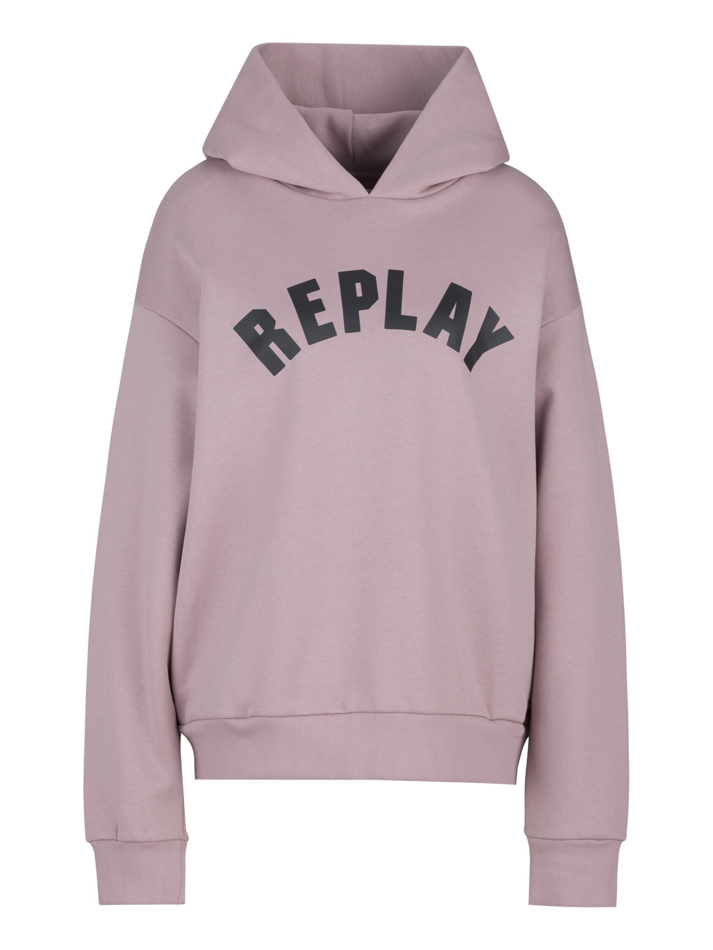 REPLAY Sweatshirt 'Brushed Cotton French Terry Fleece' in Pink: Vorderseite