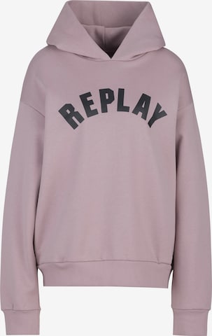 Sweat-shirt 'Brushed Cotton French Terry Fleece' REPLAY en rose : devant
