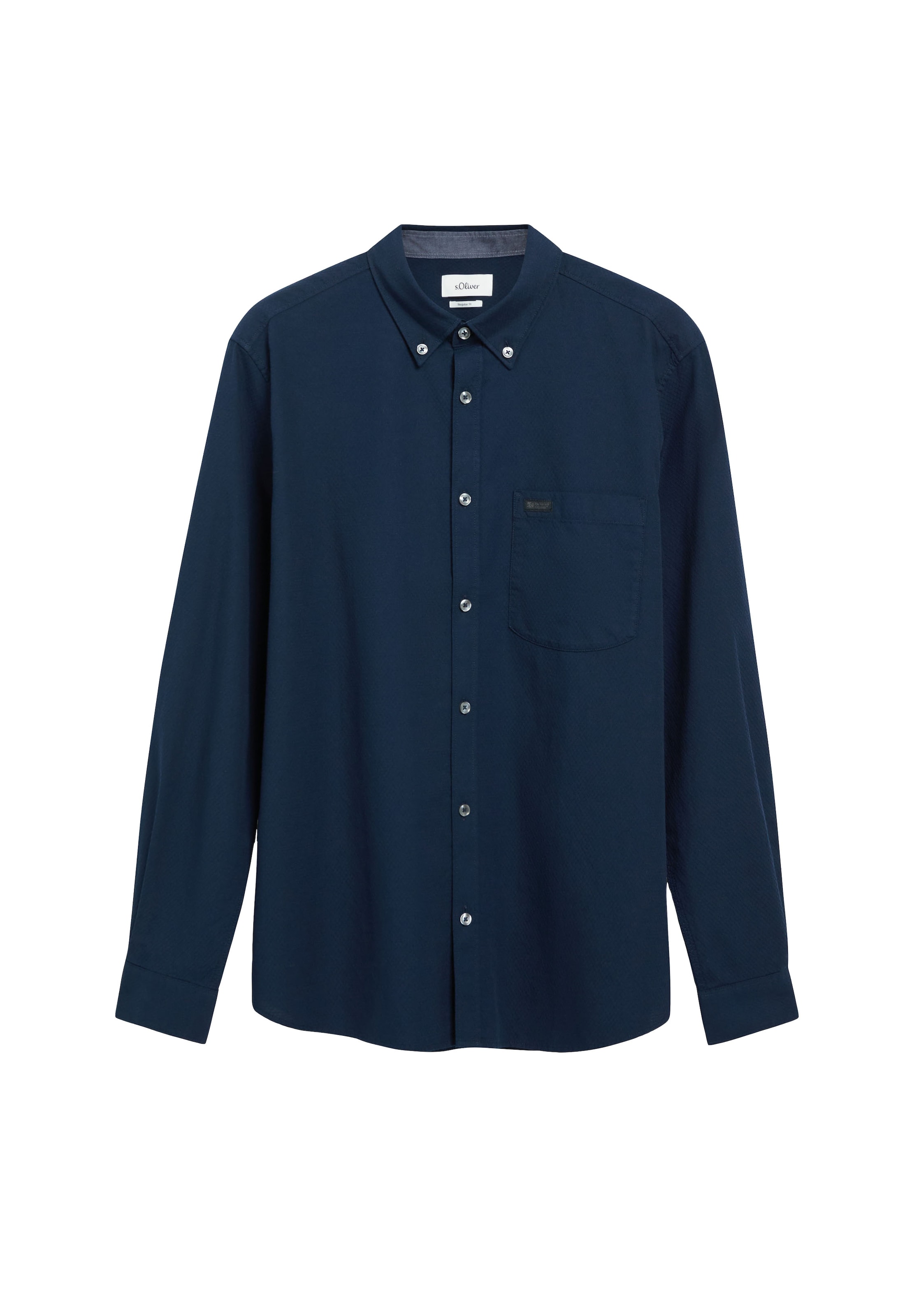 s.Oliver Regular fit Button Up Shirt in Blue: front