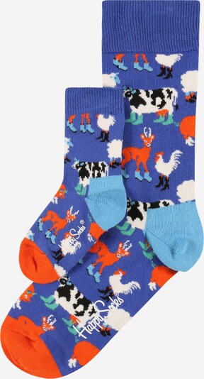 Happy Socks Čarape 'Farmcrew' u plava / svijetloplava / narančasta / crna / bijela, Pregled proizvoda