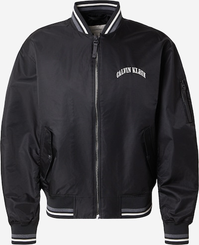 Calvin Klein Jeans Välikausitakki 'Varsity' värissä tummanharmaa / musta / valkoinen, Tuotenäkymä