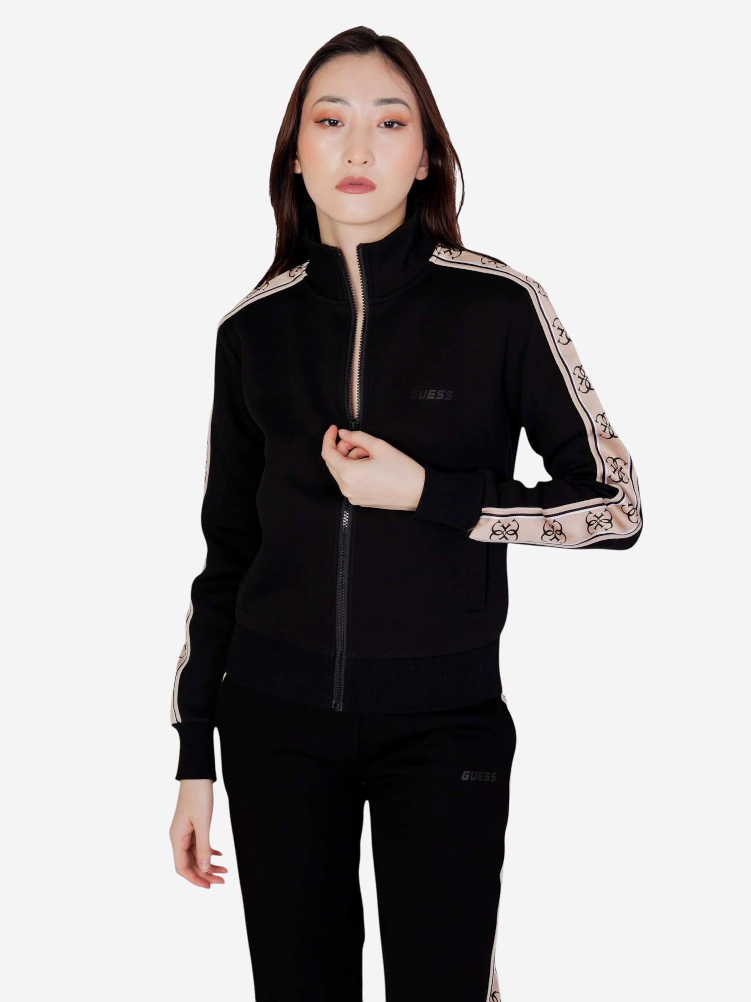 Giacca di felpa 'BRITNEY FULL ZIP V2YQ16 KB3P2' di GUESS in nero