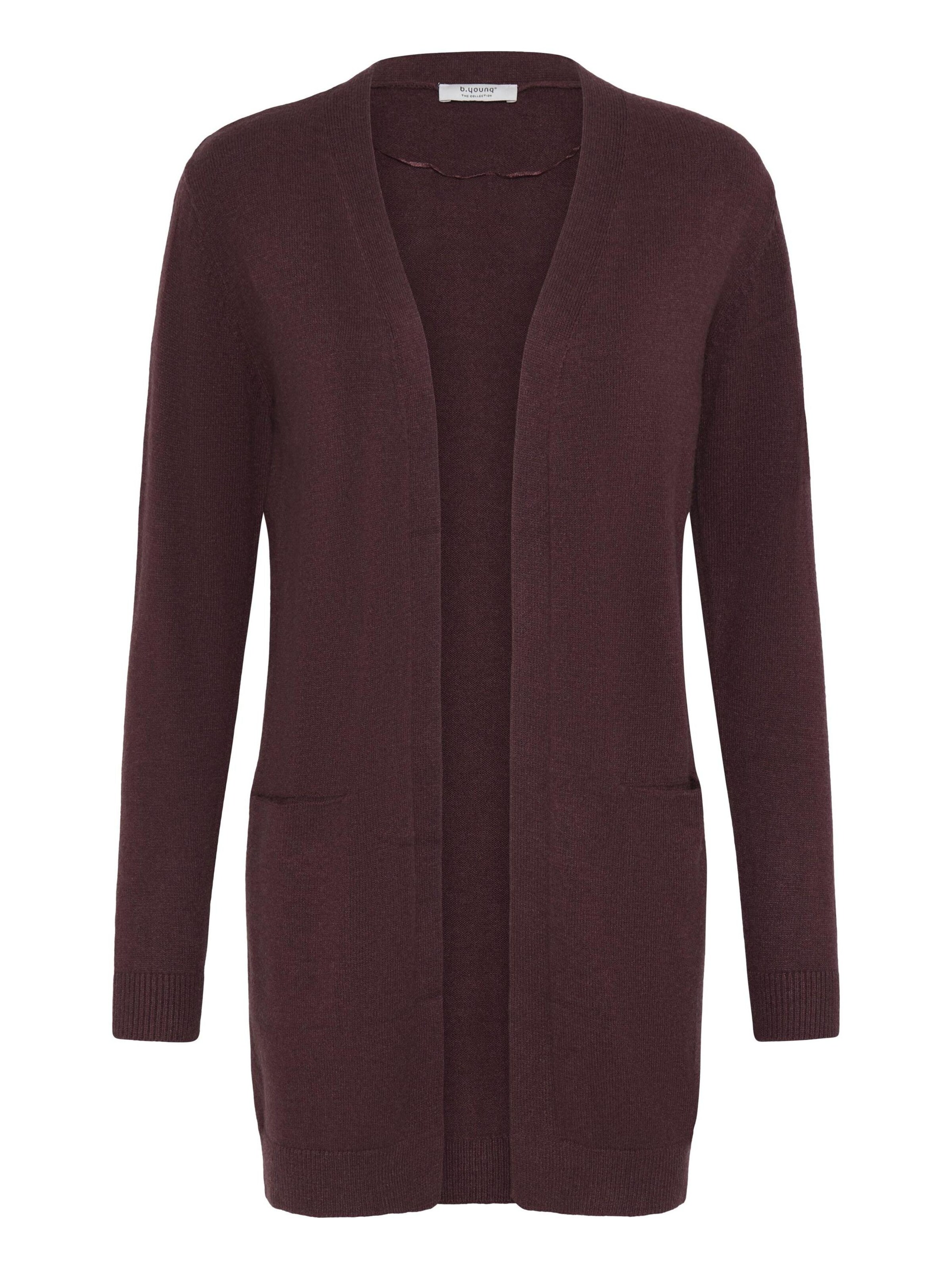 b.young Gebreid vest 'Nonina ' in Rood: voorkant