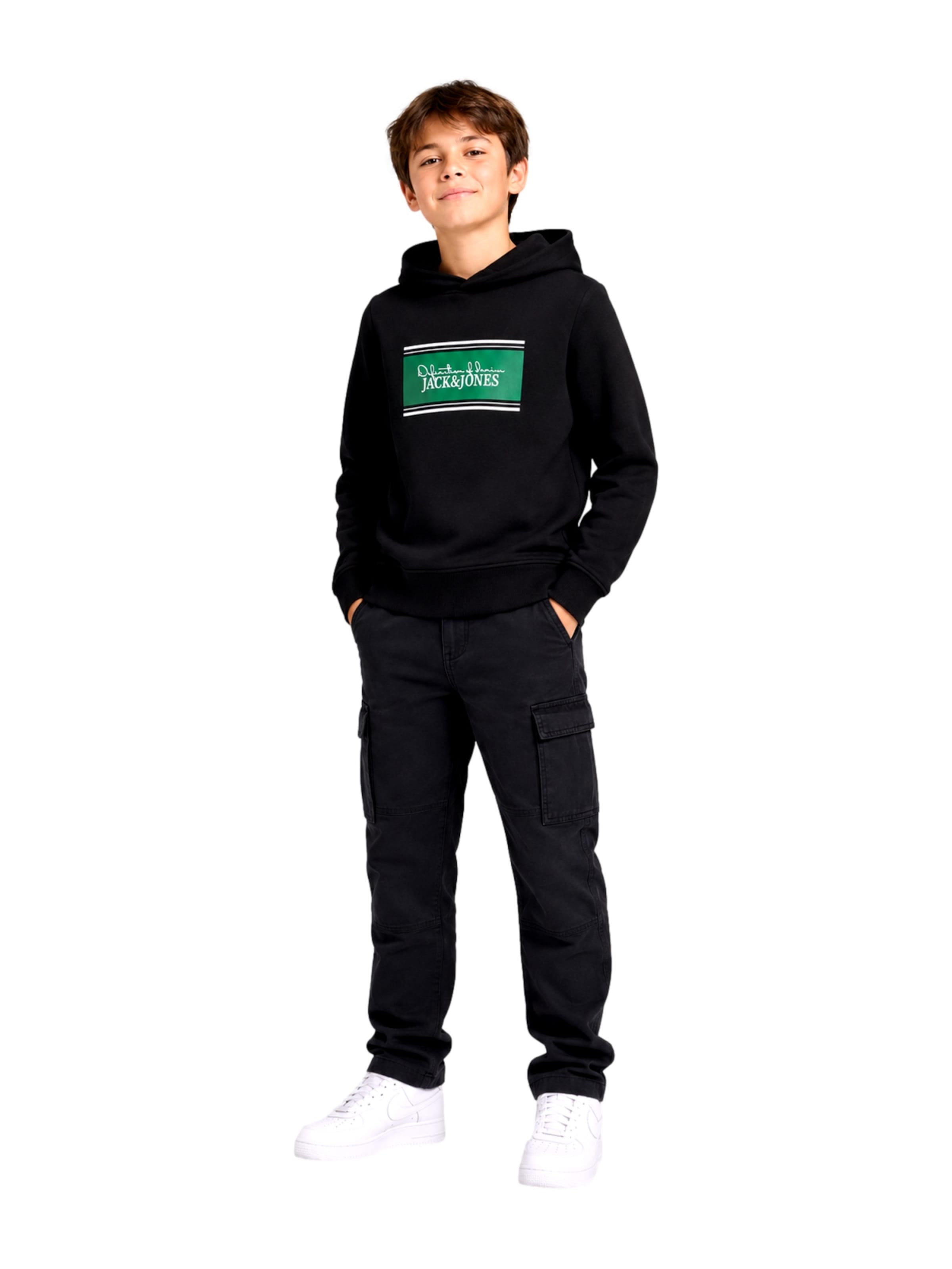 Jack & Jones Junior Sweatshirt 'JJBuster' i svart