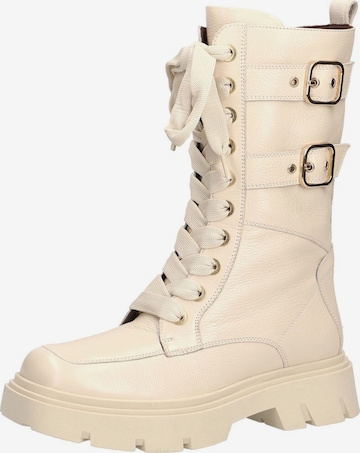CAPRICE Lace-Up Ankle Boots in Beige: front