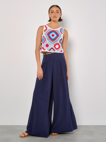 Apricot Diamond Crochet Crop Vest Top ' ' in Blau