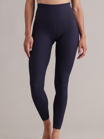 Hey Honey Skinny Leggings 'Cropped & Ribbed' in Blau: Vorderseite