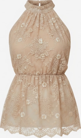 WEARABLE STORIES Top 'Lace' in Beige: voorkant