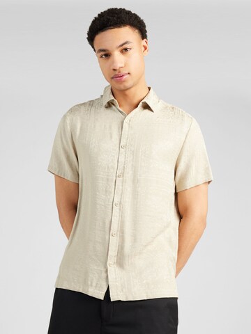 TOPMAN Regular Fit Hemd in Beige: Vorderseite