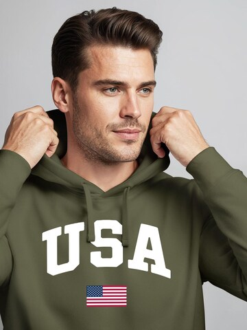 Neverless Sweatshirt 'USA Flag' in Green