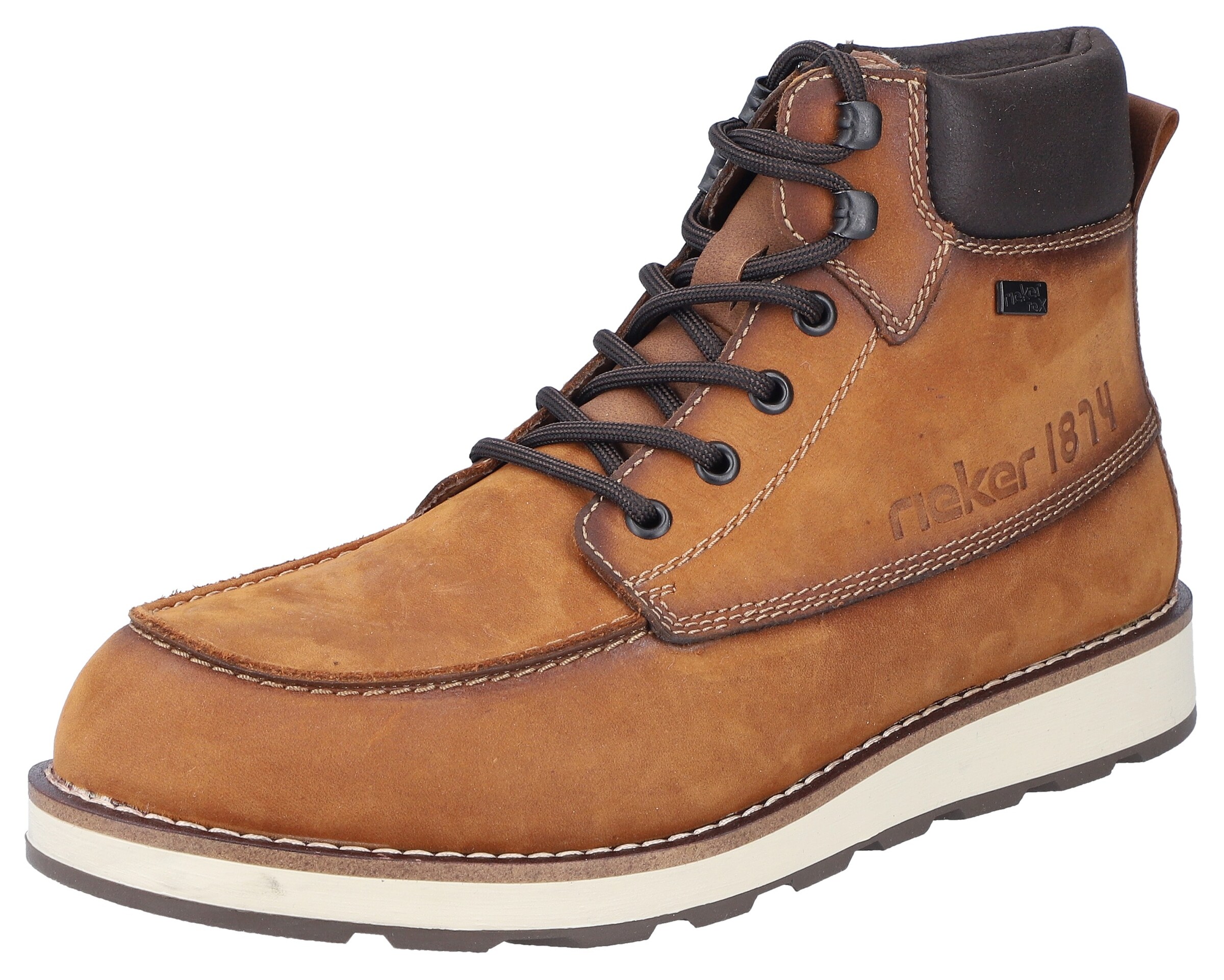 Bottines à lacets Rieker en beige : devant