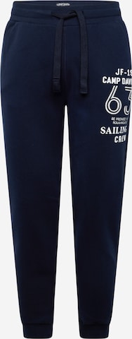 CAMP DAVID Tapered Pants in Blue: front