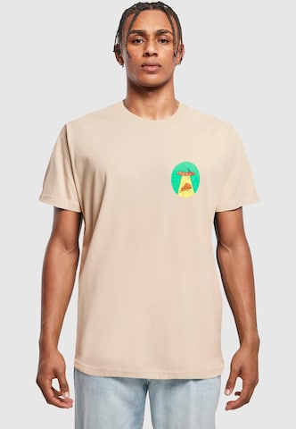 Mister Tee T-Shirt 'Ufo Pizza' in Beige: Vorderseite