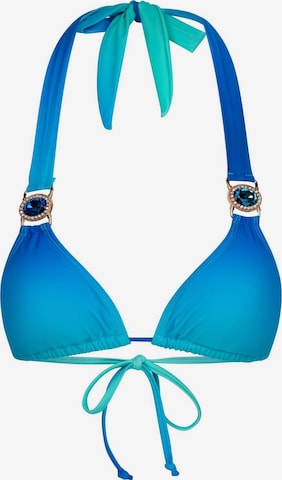 Moda Minx Triangel Bikinitop 'Club Tropicana' in Blauw: voorkant
