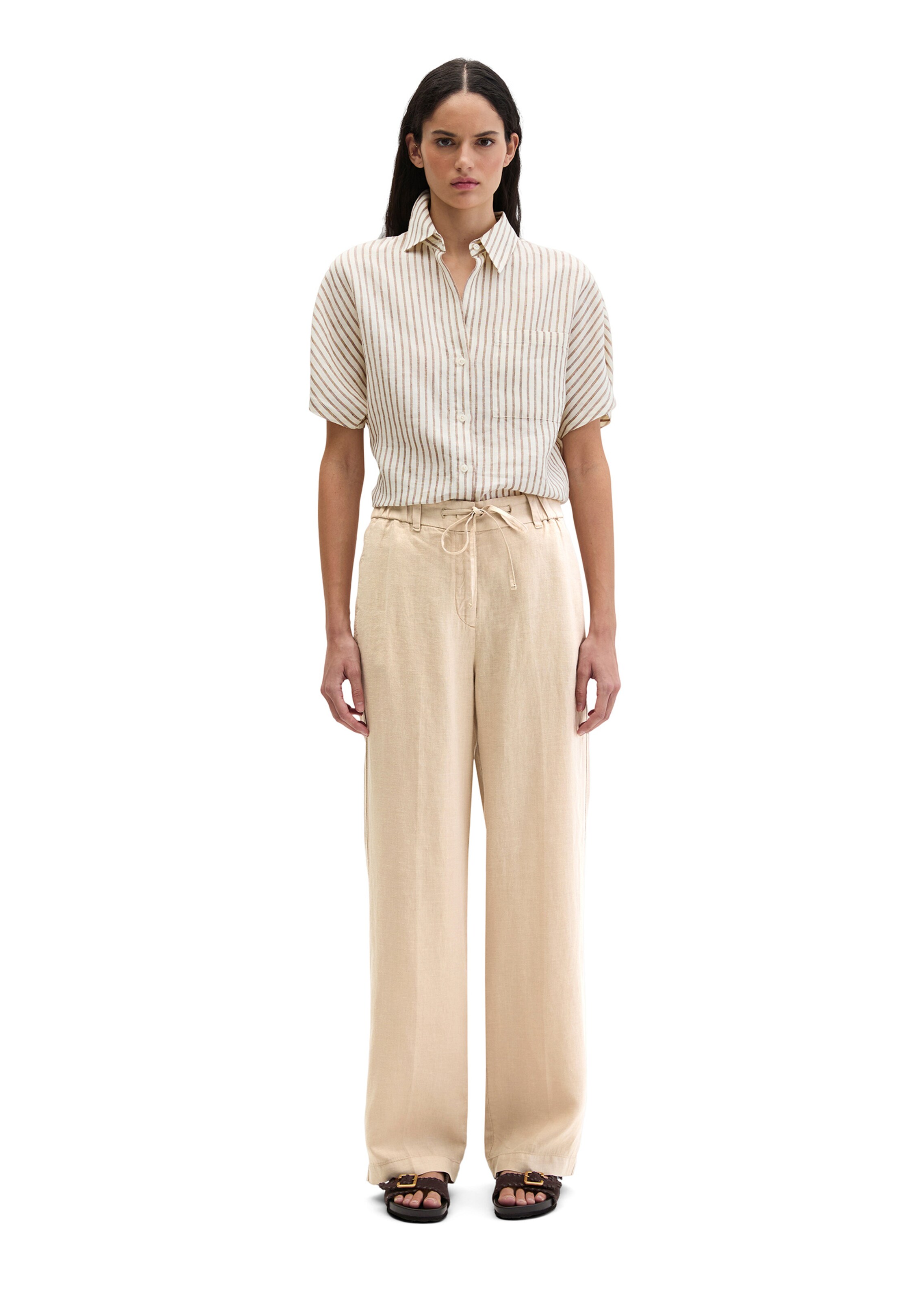 Marc O'Polo Loosefit Hose in Beige: Vorderseite