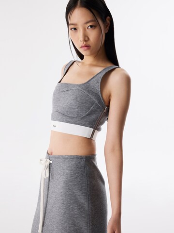 Twist Bralette Bra in Grey