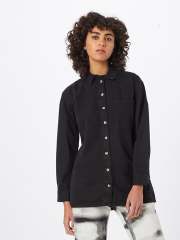 Denim Project Blouse 'CLARA' in Zwart: voorkant