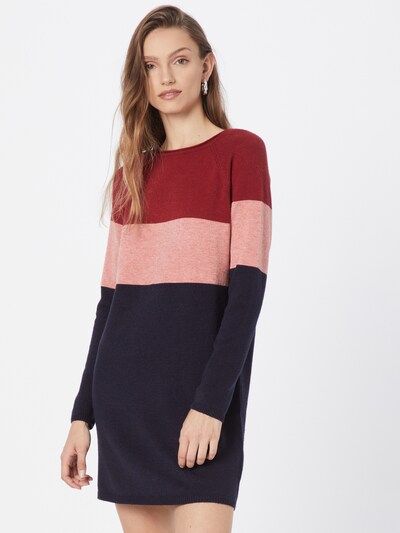 Rochie tricotat ONLY pe bleumarin / roz / roșu vin, Vizualizare model