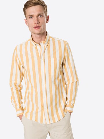 WOOD WOOD Regular fit Button Up Shirt 'Adam' in Orange: front