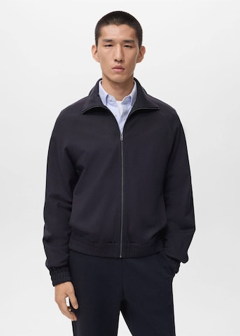 MANGO MAN Zip-Up Hoodie 'Joni' in Blue: front