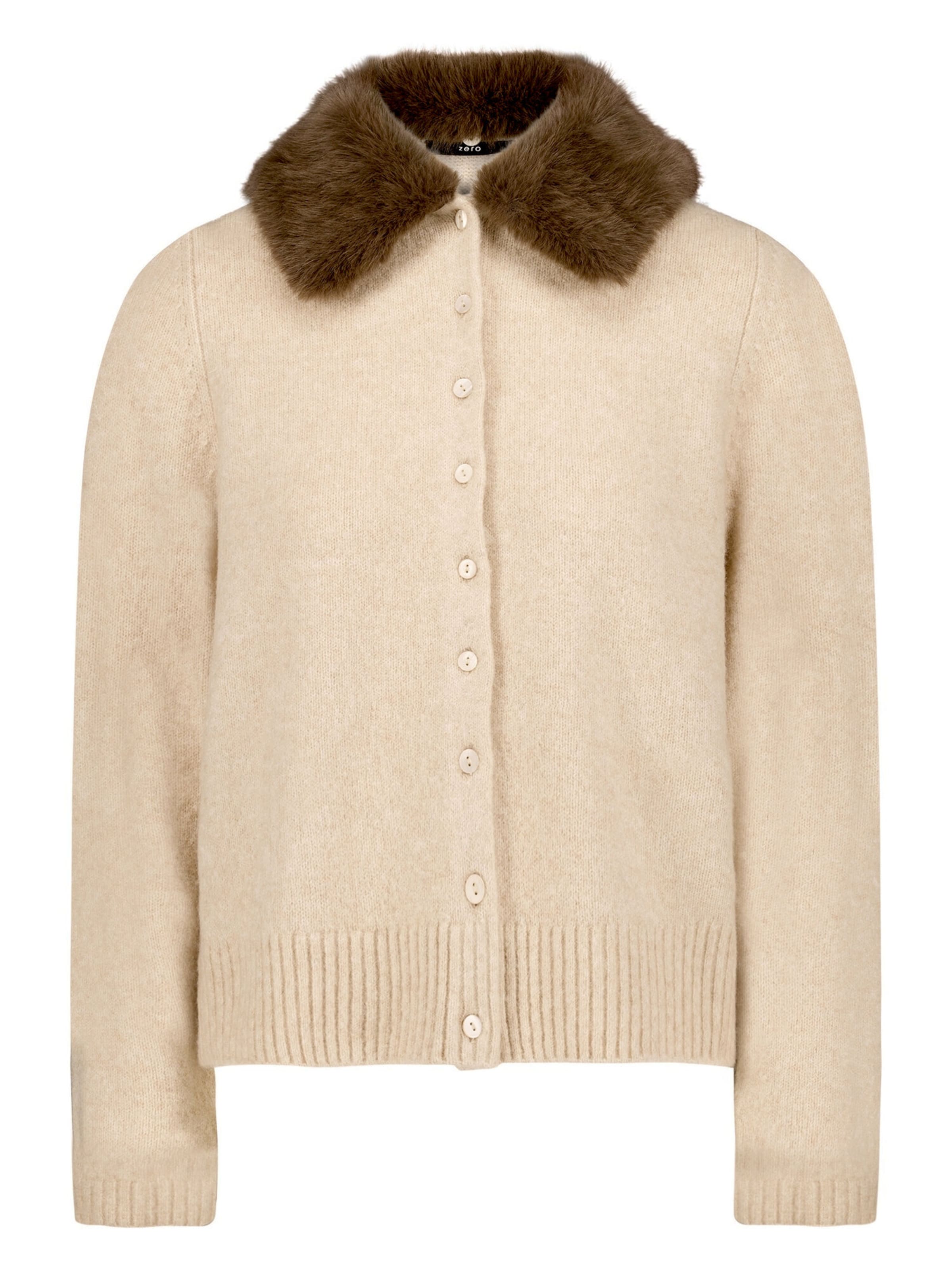 zero Gebreid vest in Beige: voorkant