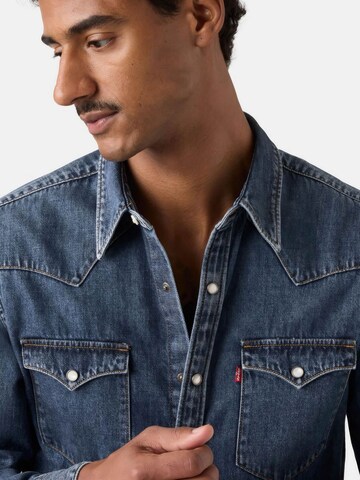 LEVI'S ® Regular fit Between-season jacket 'M' Barstow Western Standard Lower Haight Med Indigo Flat Finish Shirt' in Mixed colours