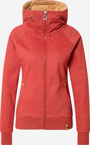 Fli Papigu Sweat jacket 'The baddest Thing' in Red: front