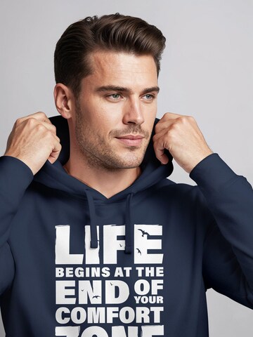 Neverless Sweatshirt 'life begins' in Blue