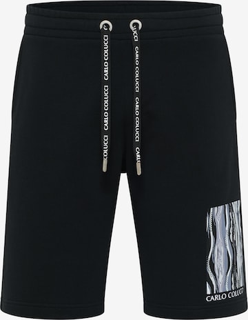 Carlo Colucci Regular Pants 'De Pasquale' in Black: front