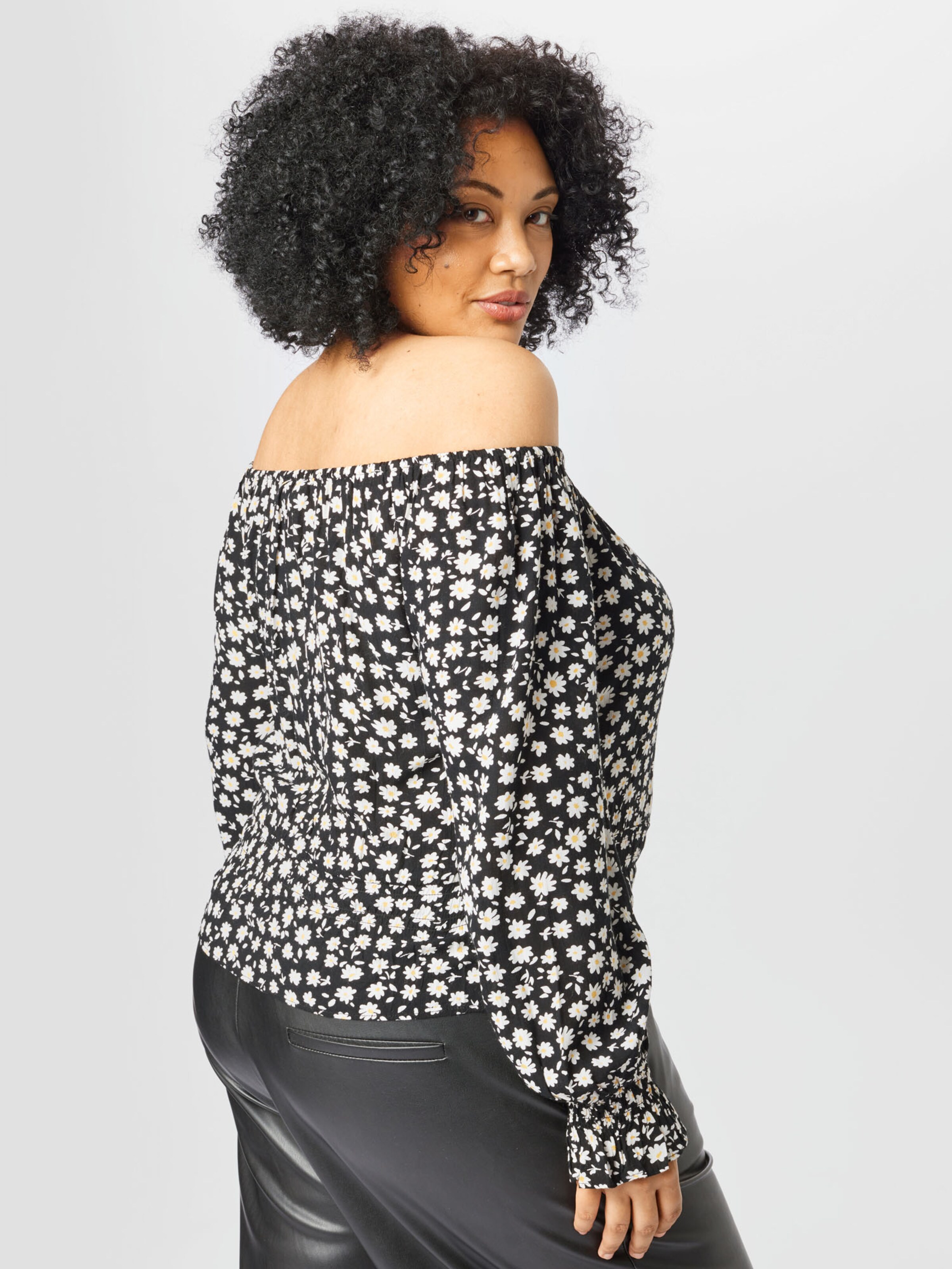 Frauen Große Größen Curvy Bluse 'Mala' in Mischfarben, Schwarz - SH10852