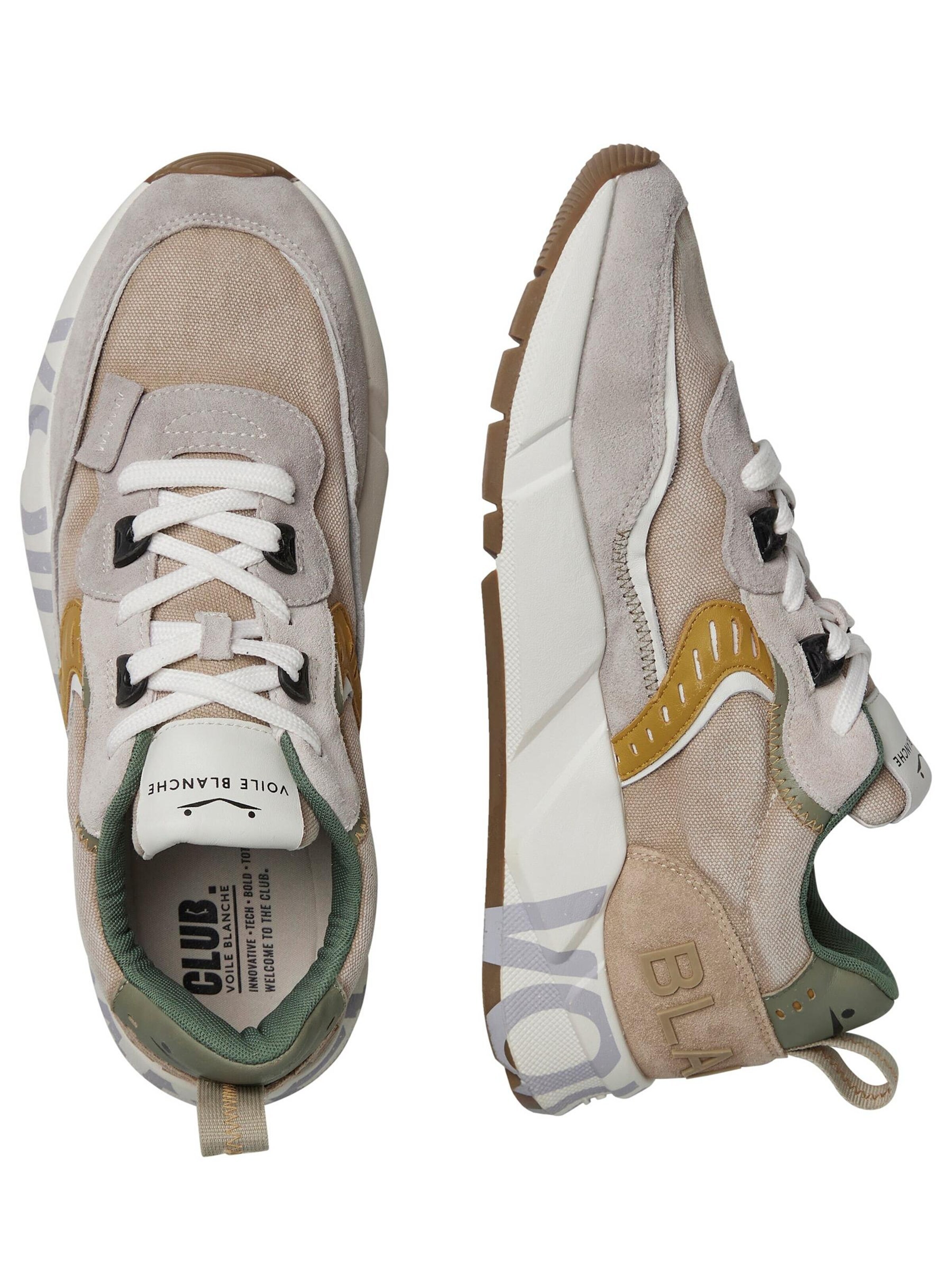 Baskets basses 'CLUB01.' Voile blanche en beige