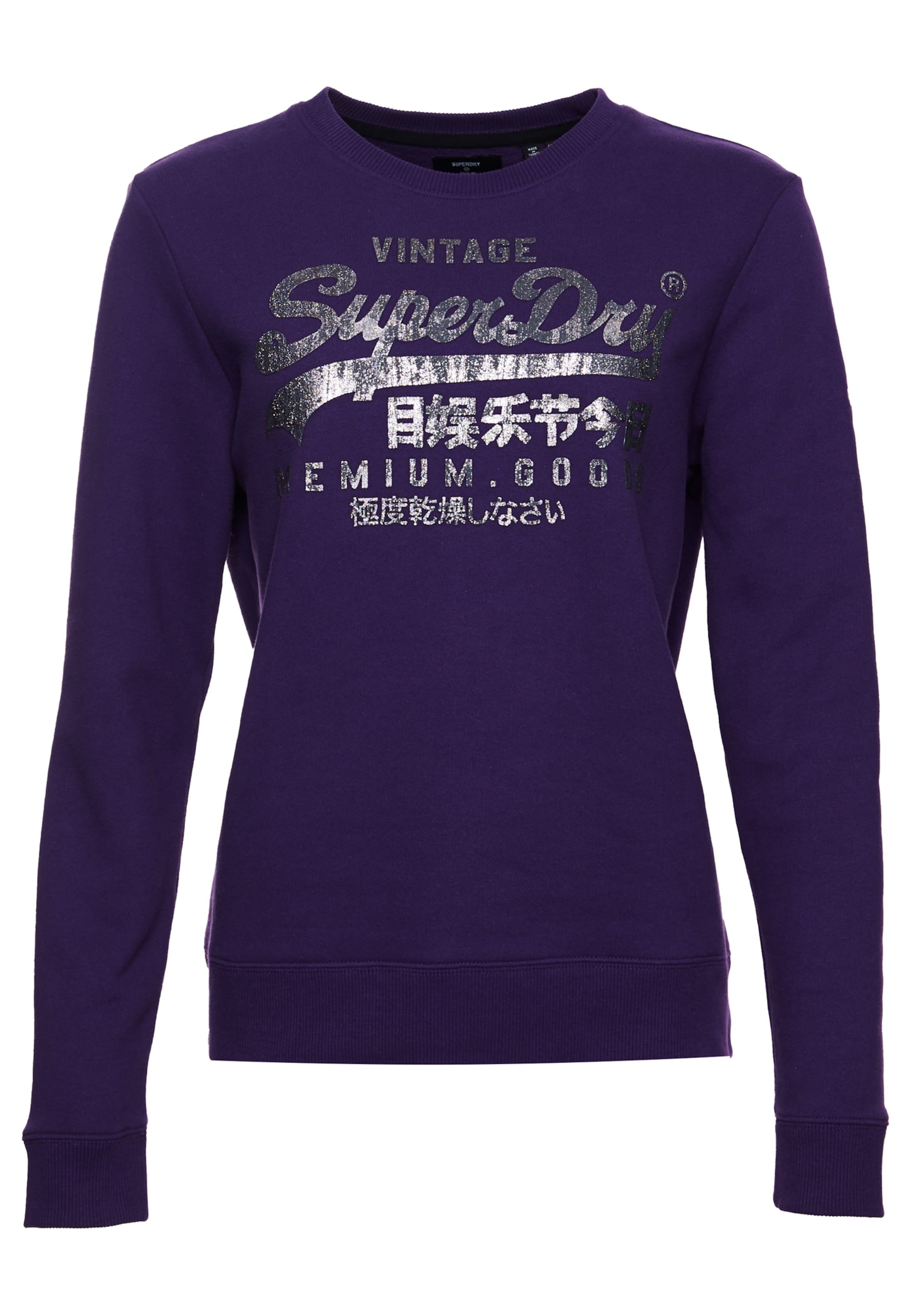 Frauen Große Größen Superdry Sweatshirt in Dunkellila - QY83587