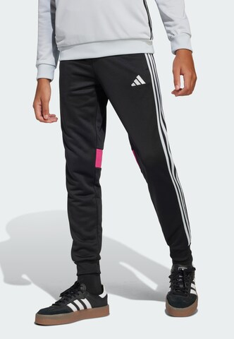 ADIDAS PERFORMANCE Tapered Workout Pants 'Tiro 25 Essentials' in Black: front