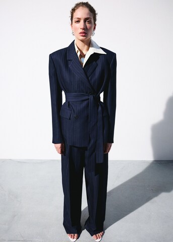 MANGO Loose fit Pleat-Front Pants 'Vega' in Blue