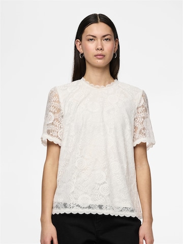 PIECES Блуза 'OLLINE' в бяло: отпред