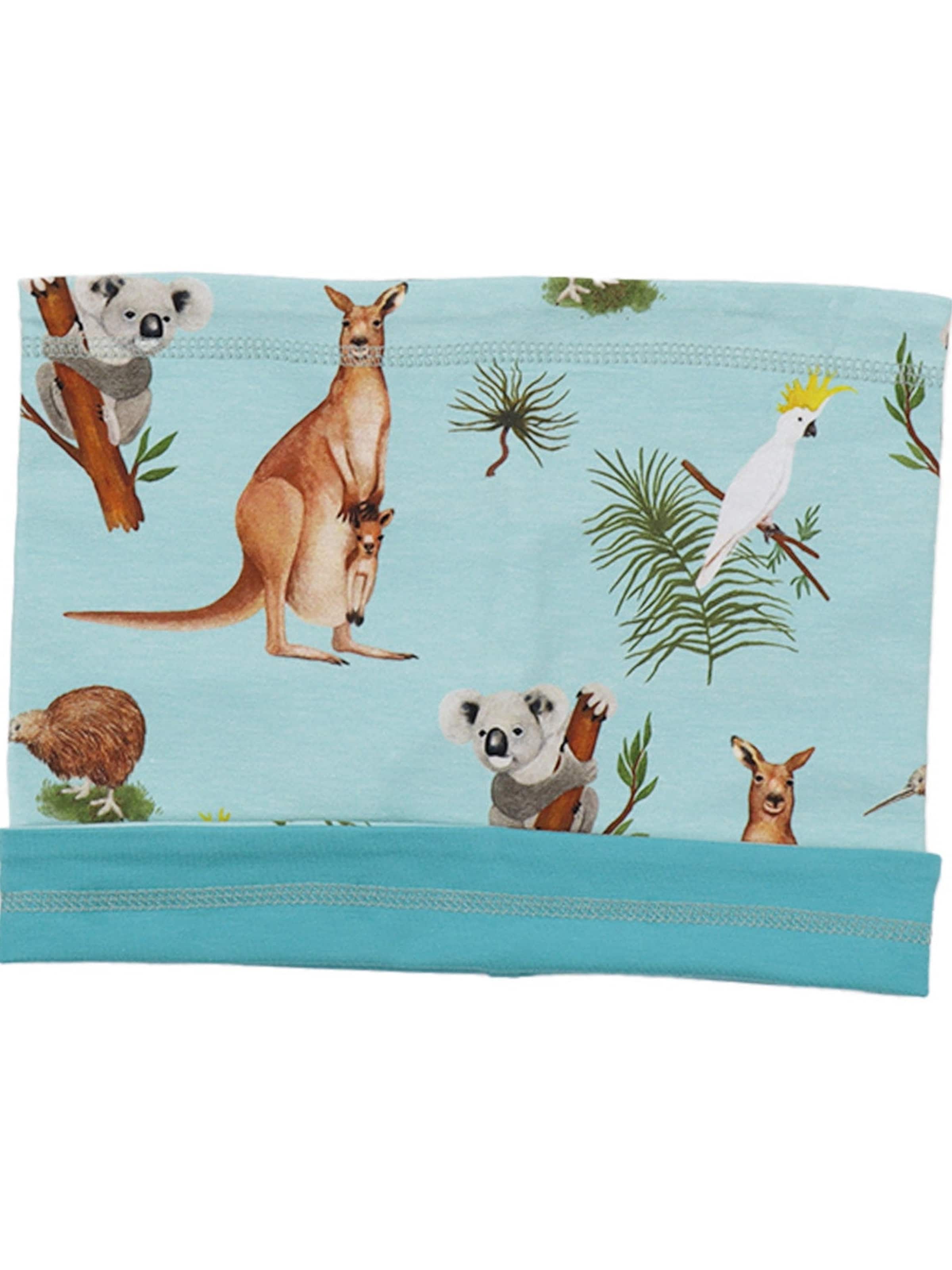 Walkiddy Scarf 'Australian Animals' in Blue