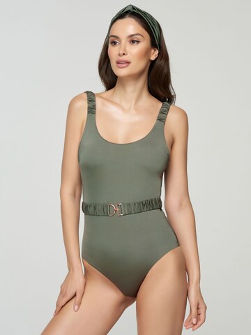 Marc & André Bralette Swimsuit in Green: front
