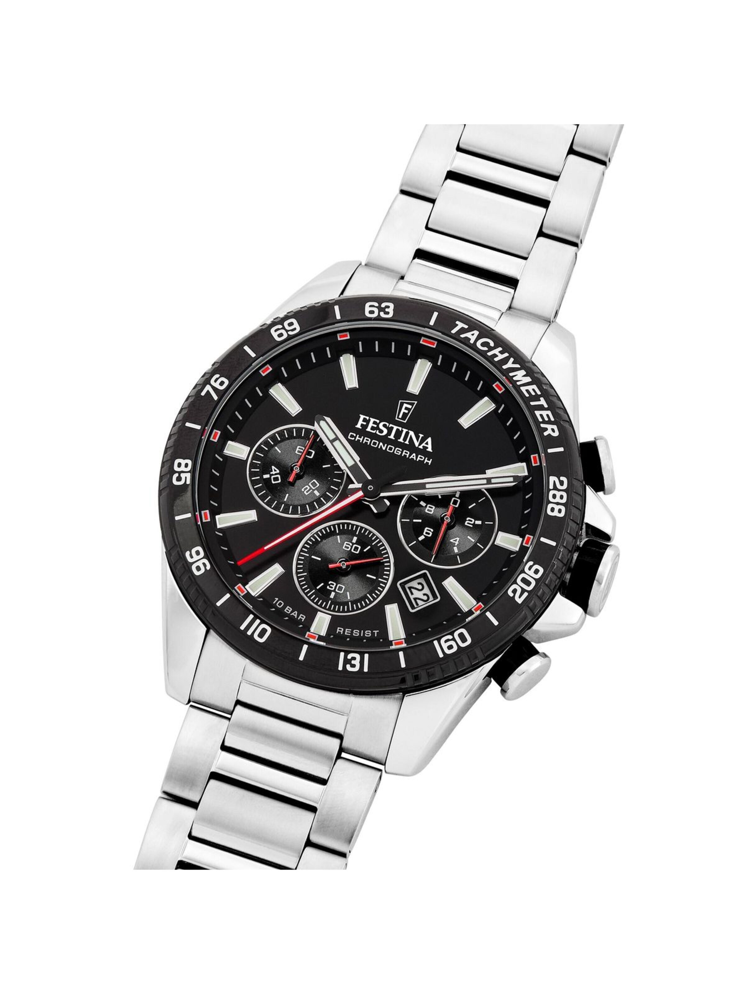 FESTINA Zegarek analogowy 'Chronograph TIMELESS CHRONOGRAPH' w kolorze czarny