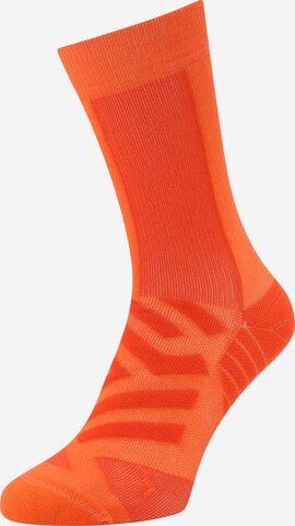 On Sports socks in Orange: front