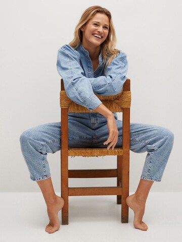 MANGO Loosefit Bandplooi jeans 'Michelle' in Blauw
