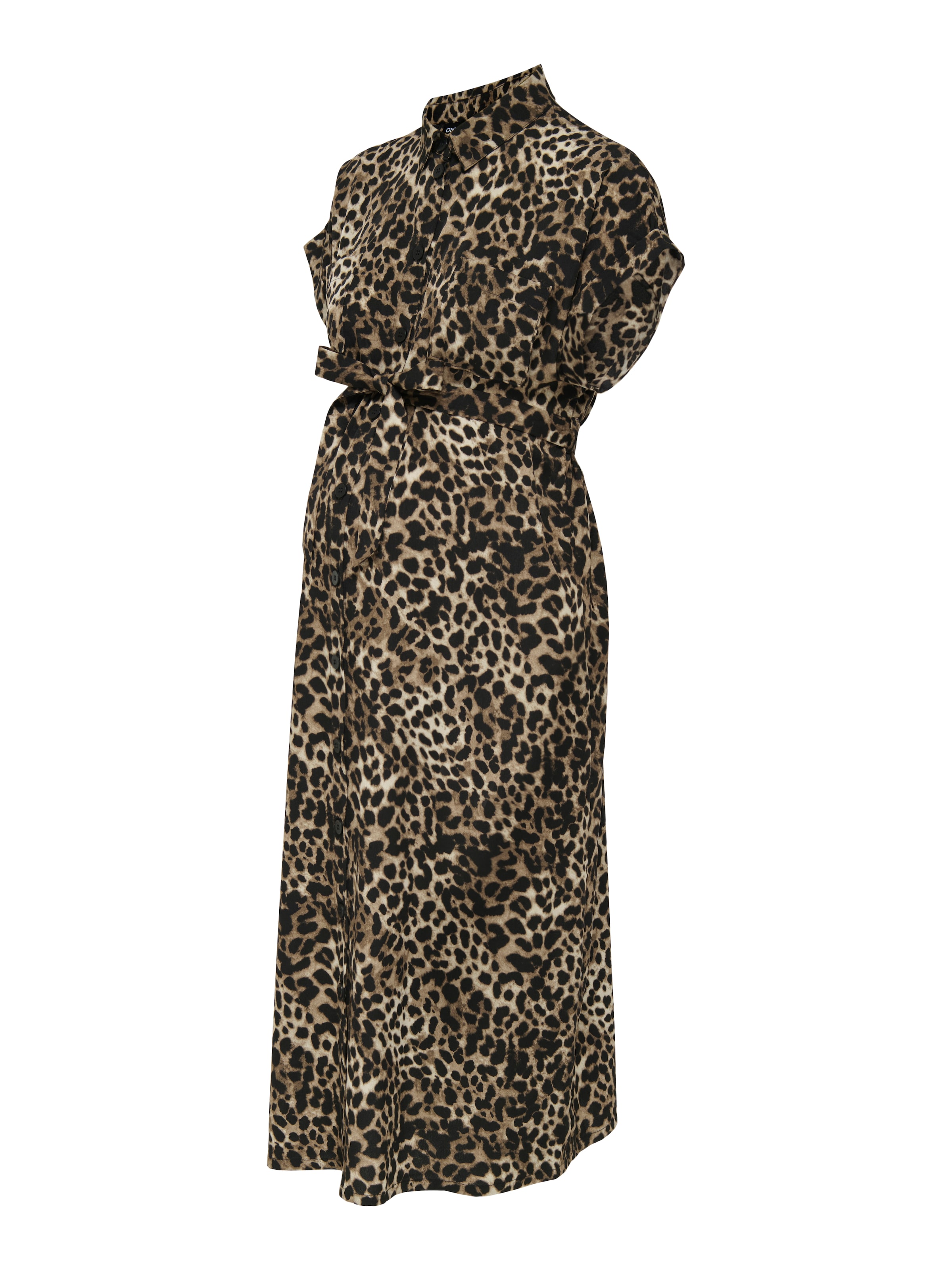 Only Maternity - Vestido camisero 'OLMHannover' en marrón: frente
