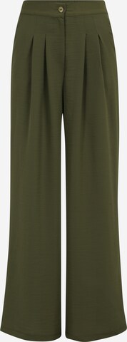 Trendyol Zvonové kalhoty Kalhoty se sklady v pase – zelená: přední strana