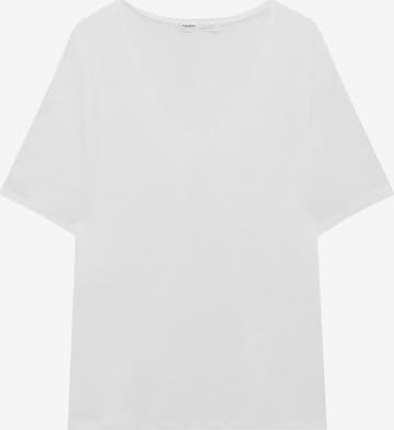 T-shirt Pull&Bear en blanc : devant