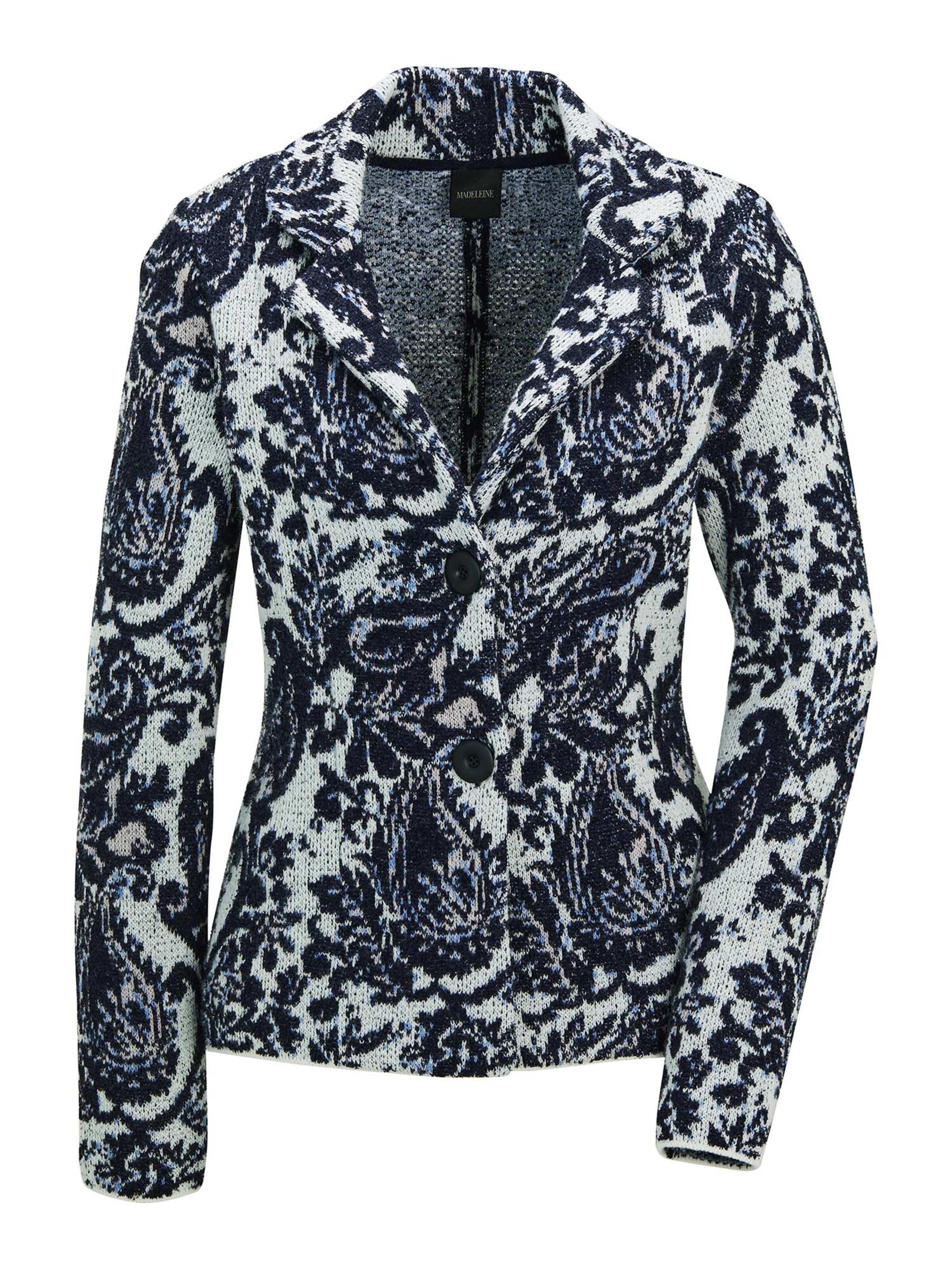 MADELEINE Strickjacke in marine / weiß, Produktansicht