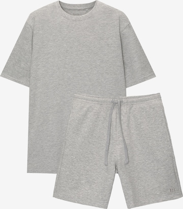 Pull&Bear Облекло за бягане в сиво: отпред