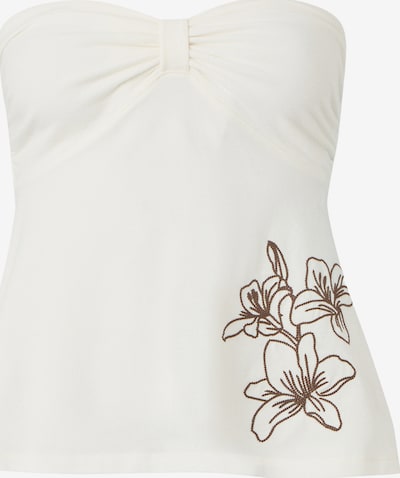 Top HOLLISTER pe maro / alb, Vizualizare produs