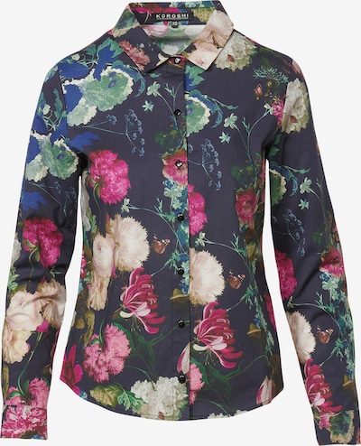 Bluză KOROSHI pe bleumarin / kaki / roz / alb murdar, Vizualizare produs