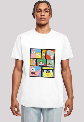 F4NT4STIC T-Shirt 'Spongebob Schwammkopf' in Weiß: Vorderseite