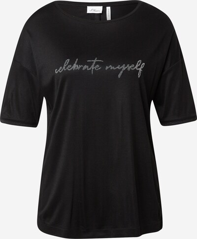 s.Oliver BLACK LABEL Camiseta en negro / blanco, Vista del producto